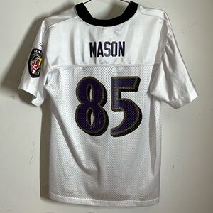 Reebok NFL Equipment Baltimore Ravens #85 Derrick Mason White Youth XL (18-20)